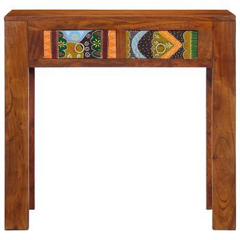 Mesa Consola Madera Maciza De Acacia 80x35x75 Cm