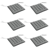 outsunny juego de 6 cojines para sillas de comedor 40x40 cm 6 piezas cojines para sillas de jardin acolchados con cintas y fundas extraibles gris oscuro