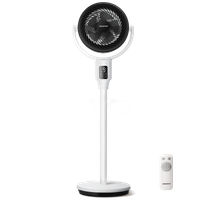 aigostar airflow - ventilador de pie silencioso 23db con mando a distancia motor dc 24w gran pantalla led tactil oscilacion 135 9 velocidades altura ajustable 50130 cm diametro 28 cm blanco