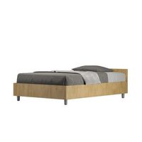 cama de una plaza y medio con almacenaje 120x190 roble natural nuamo