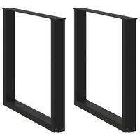 patas para mesa de comedor en forma de u 2 unidades color negro 80 x 72-73 cm acero vidaxl
