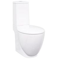 inodoro wc redondo de ceramica flujo hacia abajo blanco vidaxl