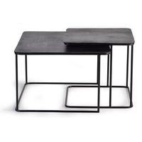 mesa de cafe con tapa de bronce y patas de metal