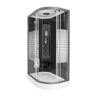 cabina de ducha black pearl con ducha de lluvia - 120 x 80 cm derecha