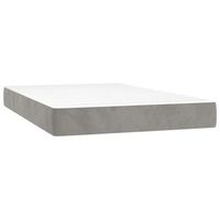 colchon de muelles ensacados firmeza media terciopelo gris claro 120x220x20cm vidaxl