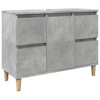 armario de lavabo madera contrachapada gris hormigon 80x33x60cm vidaxl