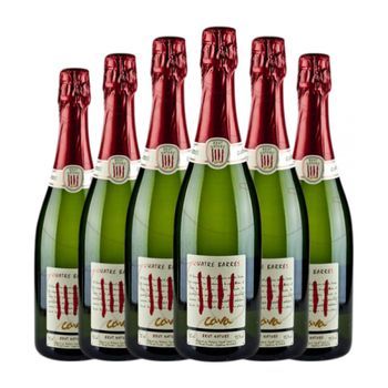 Capita Vidal Quatre Barres Brut Nature Cava Joven 75 Cl 12% Vol. (pack De 6 Unidades)