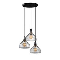 lampara de techo cafu-11565-2 negro oro cobrizo metal 49x49x121 cm