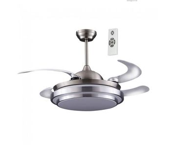Ventilador led con aspas plegables twin plata 36w marca wonderlamp
