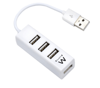 ewent ew1122 mini-hub usb 4 puertos blanco