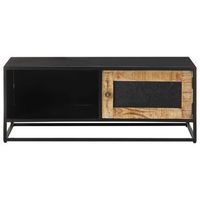 mesa de centrormesa auxiliarrmesa de cafe madera de mango rugosa 90x50x35 cm