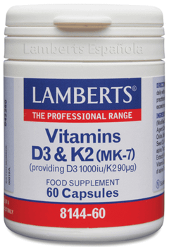 Lamberts Vitamina D3 1000 UI y K2 90 mg 60 Cápsulas