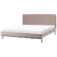 cama con somier moderna de tela con cabecero tapizado gris pardo 180 x 200 cm corio