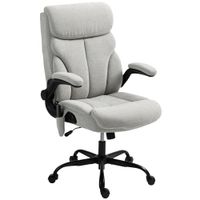 homcom silla de oficina con masaje altura ajustable y reposabrazos abatibles tapizado transpirable 66x67x113-121 cm gris