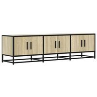 mueble tv  mueble de salon metal y madera ingenieria roble sonoma 150x35x41 cm