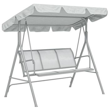Outsunny Balancín Jardín Exterior de 3 Plazas con Toldo Ajustable Respaldo Transpirable y Marco de Metal 171x108x154 cm Gris   Aosom España