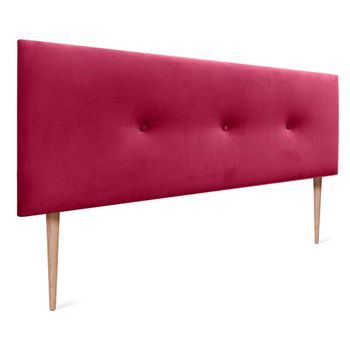 Dhome Cabecero De Terciopelo Liso Con Botones 145x115 Con Patas Camas 120/135/140 - Rojo