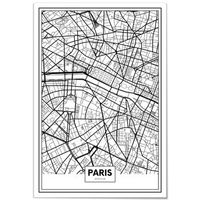 panorama cuadro de metacrilato mapa de ciudad paris 70x100 cm