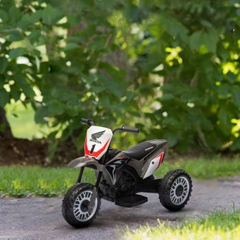 Moto Eléctrica Infantil Con Licencia Honda Crf450rl Gris Homcom