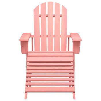 Silla Jardín | Silla De Exterior | Sillón Adirondack Con Otomana Madera Maciza De Abeto Rosa