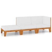 juego muebles de jardin y cojines 3 pzas madera maciza acacia vidaxl
