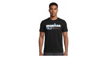 Camiseta de manga corta ironman 70 3 italia emilia romagna negra para hombre