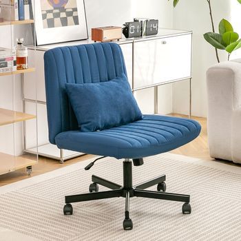 Silla De Oficina Giratoria - Mueble Para Despacho - Tela - Azul (21.5x25.2x33cm)