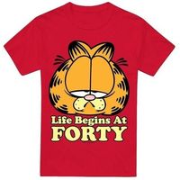 garfield camiseta life begins at forty para hombre