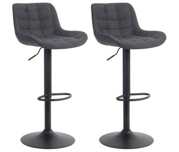 Set de 2 taburetes de bar tover tela negro 54x48x81 cm