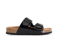 zapatilla de charol para mujer black