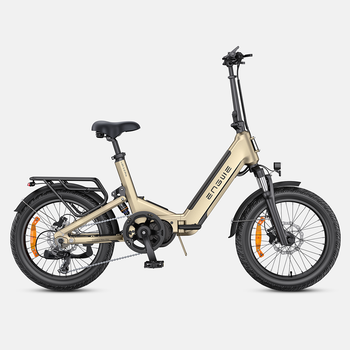 Bicicleta Eléctrica Engwe L20 3.0 Pro, Motor Central De 250 W Y 100 Nm, Suspensión Completa - Color Champán