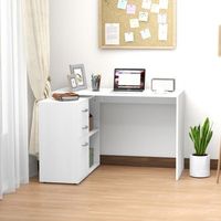 escritorio esquinero para ordenador 117 x 835 x 76 cm extensible y blanco