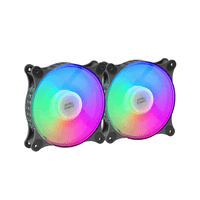 ventilador 12cm mars gaming mfduo kit 2vent frgb rainbow 360 negro