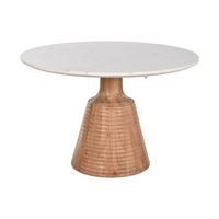 mesa comedor acacia marmol 115x115x76 8270 blanco