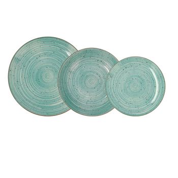 Vajilla porcelana turquesa 18 piezas