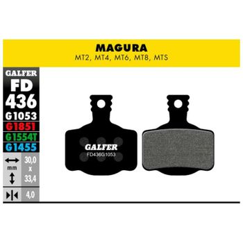 GALFER | Pastillas De Freno STANDARD Compatible Magura-Campagnolo  FD436G1053  - Pastillas de freno estándar adecuadas para todas las condiciones, perfectamente equilibradas en términos de potencia,