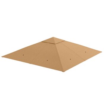 Outsunny Techo de Repuesto 298x295 cm para Cenador de Jardín Cubierta de Repuesto 8 Orificios de Drenaje y Ventilación Beige   Aosom España
