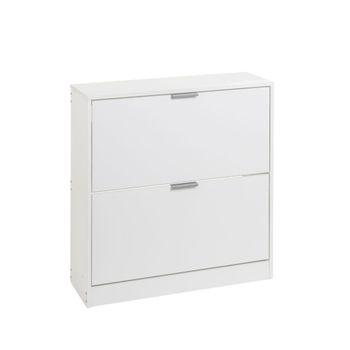 Zapatero blanco de 2 puertas de 74x24x82cm