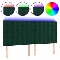 cabecero con luces led terciopelo verde oscuro 160x5x118128 cm vidaxl