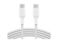 cable usb - belkin trenzado usb-c a usb-c 1m compatibilidad universal 60w blanco