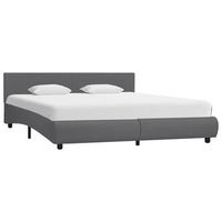 estructura cama led sin colchon cuero sintetico gris 180x200 cm vidaxl