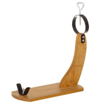 Jamonero marrón de bambú de 43x16x46 cm