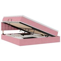 cama con almacenamiento rosa 160 x 200 cm terciopelo vidaxl