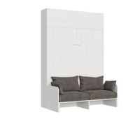 cama abatible 160 vertical kentaro sofa con modulo a pared superior fresno blanco