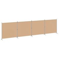 separador de habitacion de 4 paneles beige 698 x 180 cm tela vidaxl