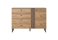 comoda efecto madera crema y gris