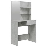 tocador con espejo color gris hormigon 745x40x141 cm vidaxl