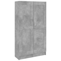 armario de libros madera gris hormigon 825x305x150cm