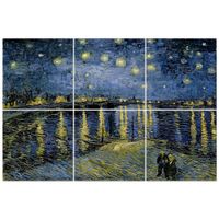panel multiple noche estrellada sobre el rodano van gogh cm 100x150
