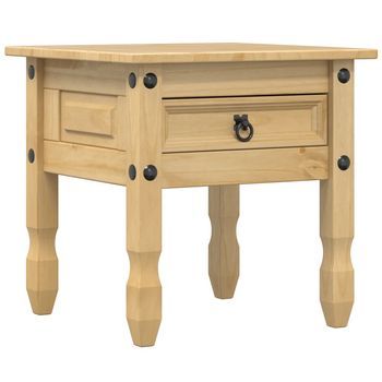 Mesa Auxiliar Corona Madera Maciza De Pino 50x50x50 Cm